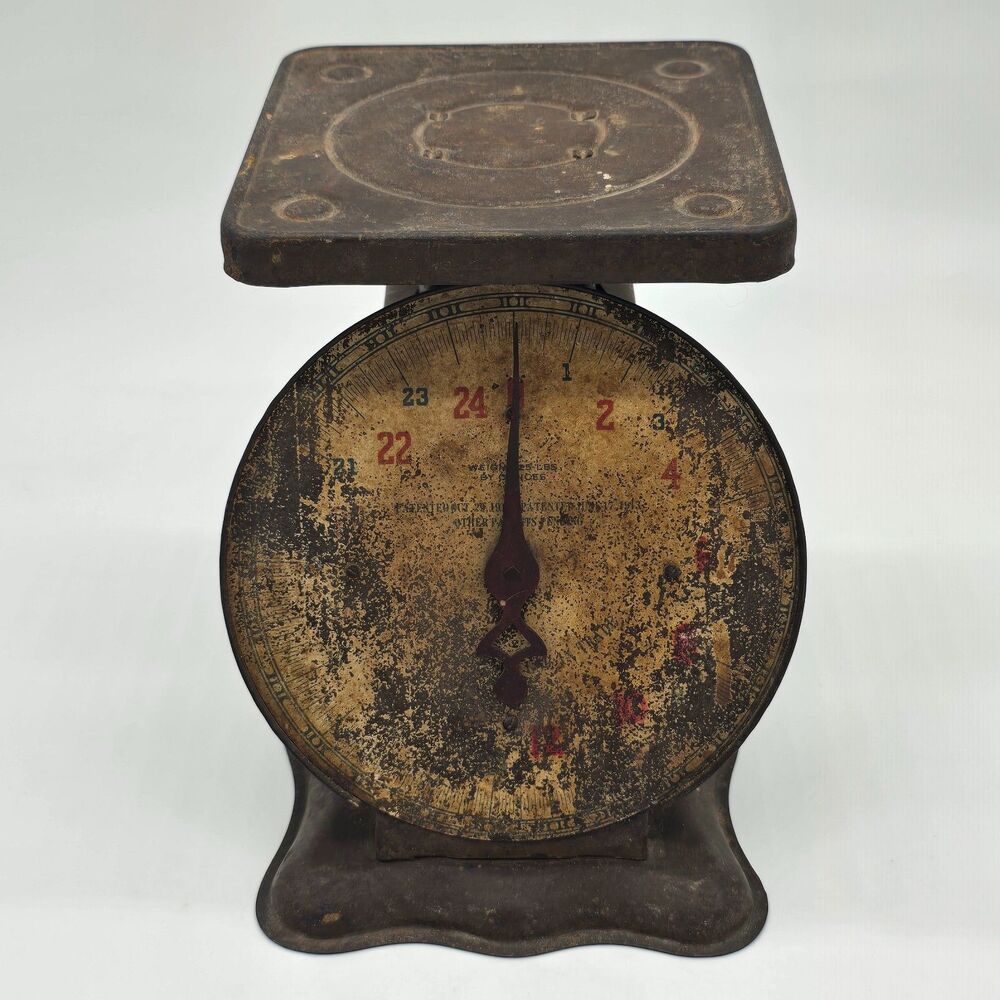 American Cutlery Co Antique Family Scale 25 lbs Rustic Farmhouse Kitchen Décor